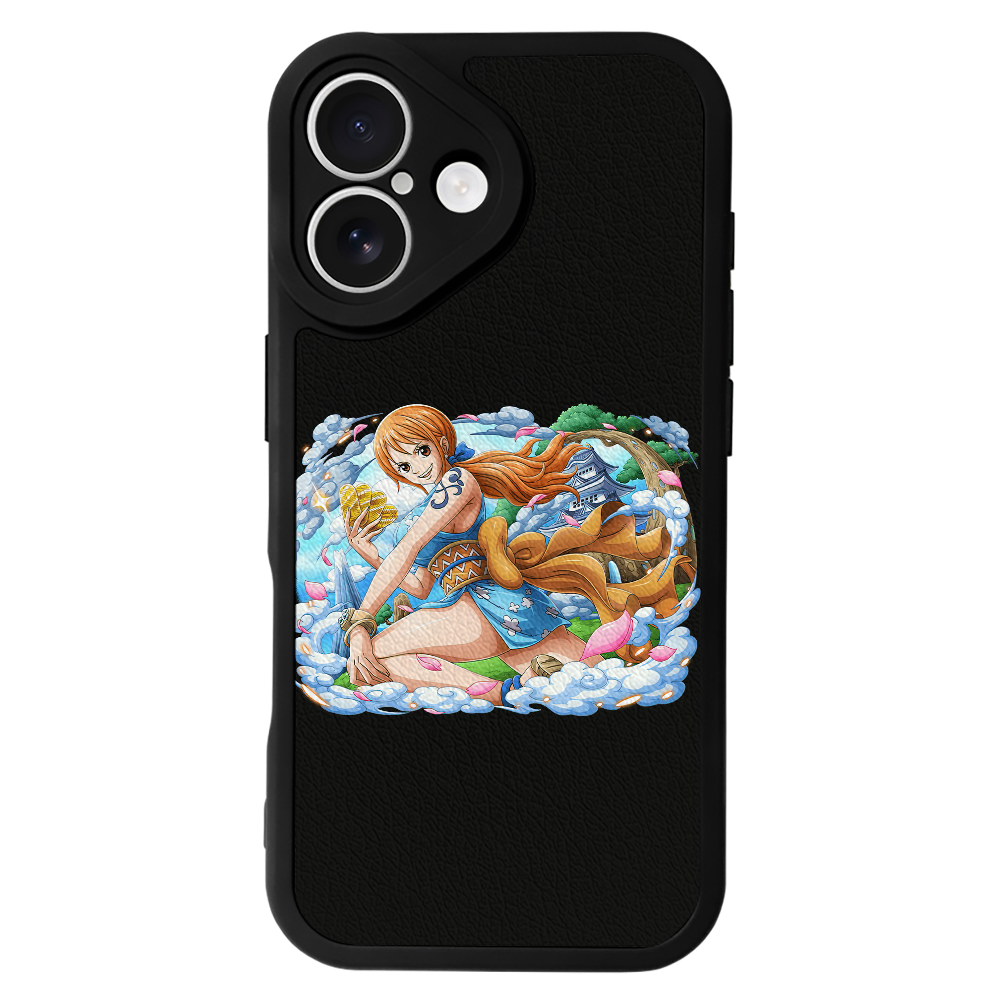 （画像用） ワンピース ナミ ONE PIECE Nami 【iPhone 16シリーズ対応】シリコンスマホケース（レザー調） 材質：シリコン